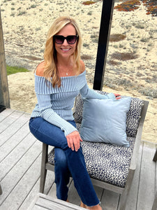 Ribbed Wonder Off Shoulder - Blue