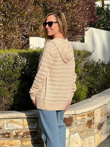 The Crochet Pocket Cardigan - Natural