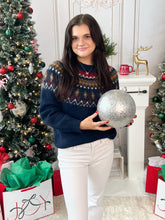 Fuzzy Fair Isle Sweater - Navy