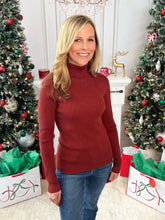 Ribbed Turtle Basic Top - Burgundy