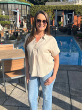 So Fine Short Sleeve Top - Oatmeal