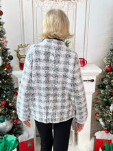 Plaid Sweater Bomber - Grey Mix