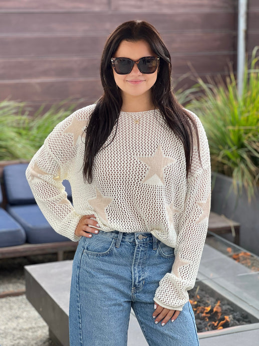Star Power Knit Sweater - Ivory