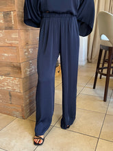 Washed Poly Silk Pocket Pants - Navy