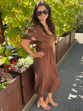 Wandering Eyes Midi Dress - Brown