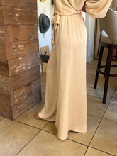 Poly Silk Tie Waist Wide Pant - Champs