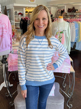 Sweet On Stripes Sweater - Denim Blue
