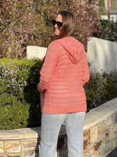 The Crochet Pocket Cardigan - Peach