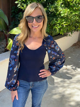 Mixed Media Print Sleeve Top