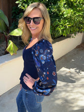 Mixed Media Print Sleeve Top