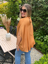 Mock Neck Caftan Top - Camel