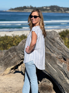 Light Linen Stripe Top