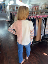 Mixed Blessings Block Sweater - Blush
