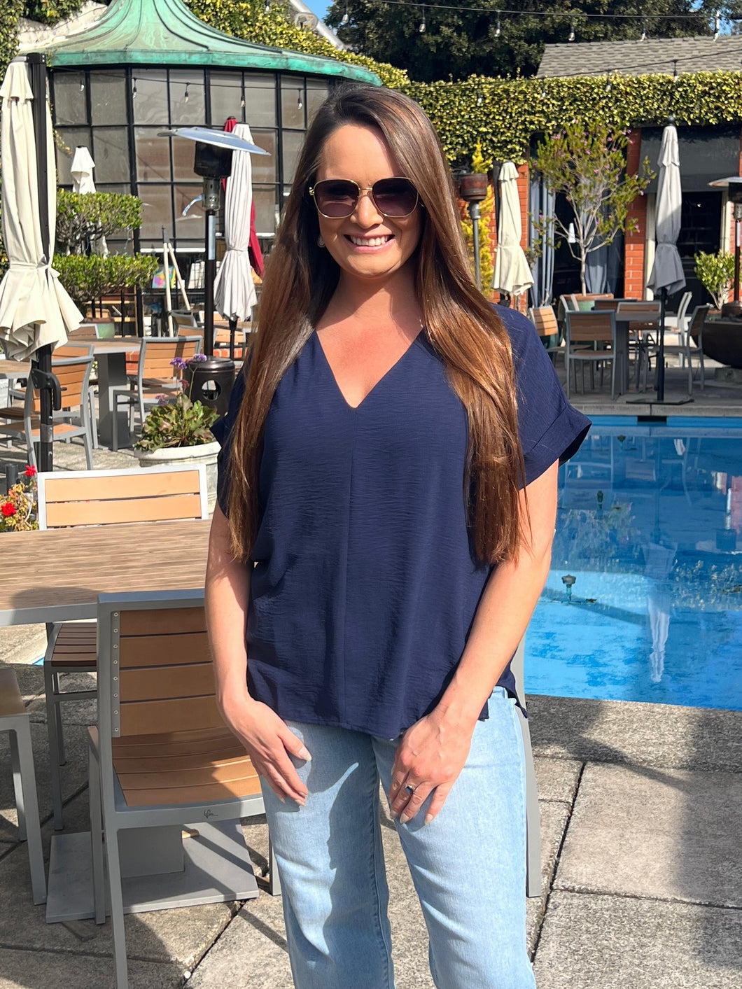 Winning Style Blouse - Navy