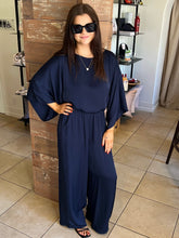 Washed Poly Silk Pocket Pants - Navy