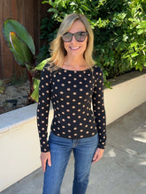 Polka Dot Days Boatneck Tee - Brown