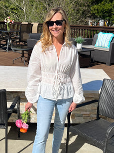 White Delight Smocked Top