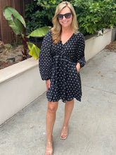 Polka Dot Dolman Dress - Black