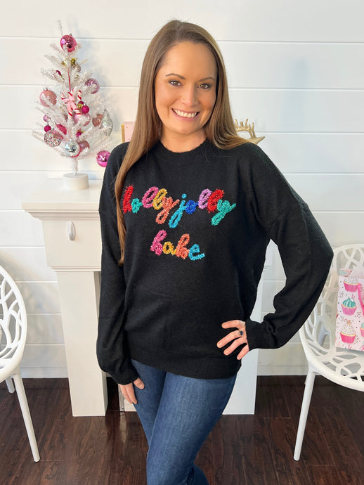 Holly Jolly Babe Sweater - Black