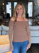 Ribbed Wonder Off Shoulder - Chestnut