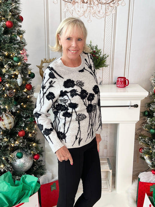 Grey Crew Sweater - Black Willow