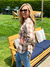 Plaid Essential Button Top
