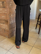 Washed Poly Silk Pocket Pants - Black