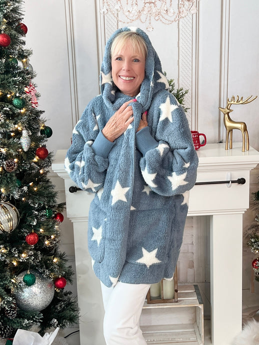 Wishing On A Star Cozy Jacket - Blue