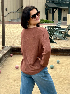 Drop Shoulder Roundneck Sweater - Terra