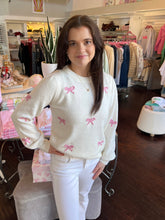 Bow Babe Sweater - Ivory/Pink