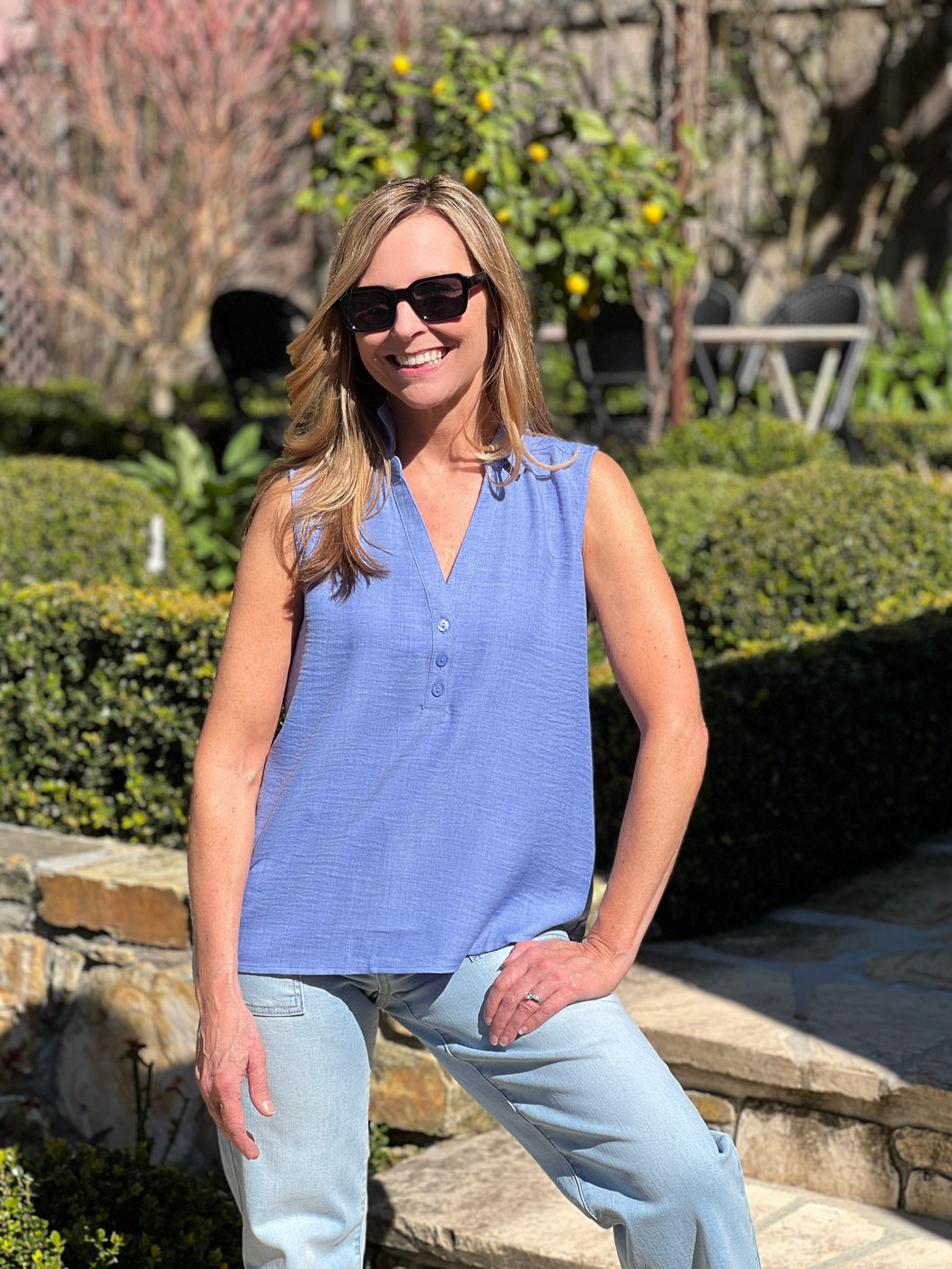 Classic Kid Sleeveless Top - Blue
