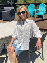 Boho Button Embroidered Blouse - White