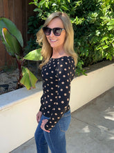 Polka Dot Days Boatneck Tee - Brown