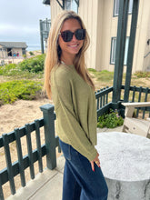 Drop Shoulder Roundneck Sweater - Sage