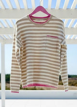 Pop It Stripe Sweater - Beige Combo
