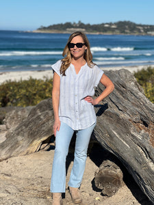 Light Linen Stripe Top