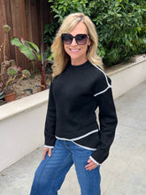 Piping Hot Crew Sweater - Black
