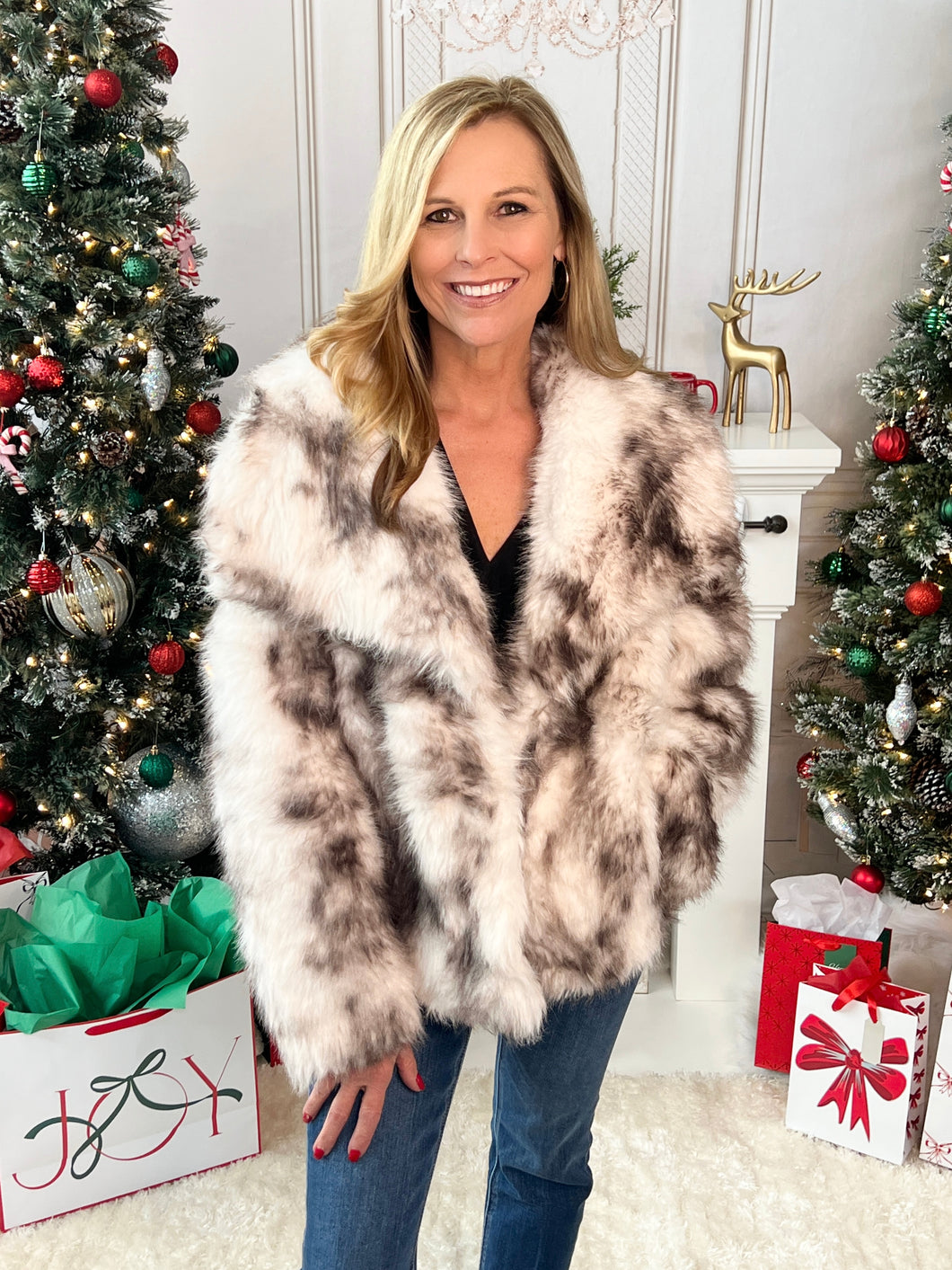 Artic Faux Fur Jacket - Lynx Mix