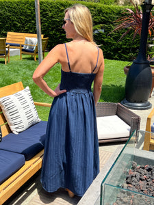 Corset Denim Midi Dress