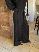 Washed Poly Silk Pocket Pants - Black