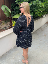 Polka Dot Dolman Dress - Black