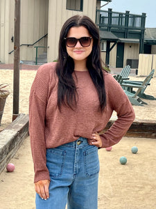 Drop Shoulder Roundneck Sweater - Terra