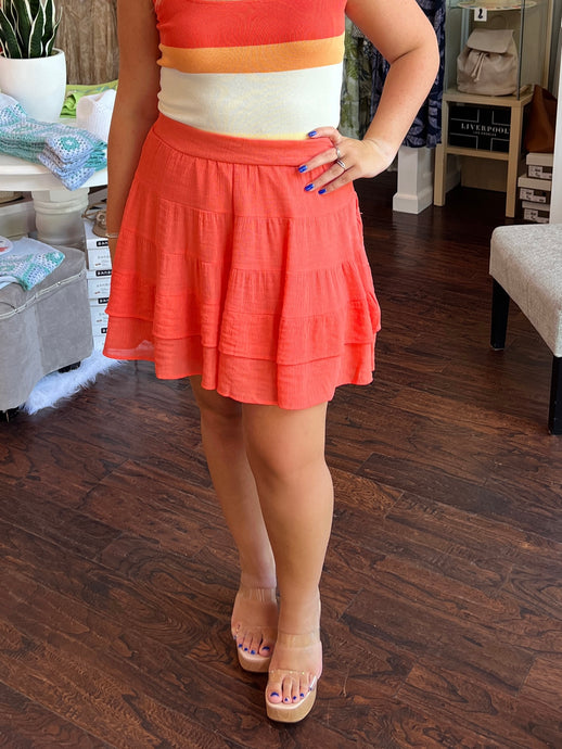 Hot Summer Nights Skirt - Orange