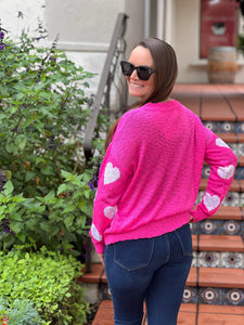 Lovely Heart Sweater - Pink