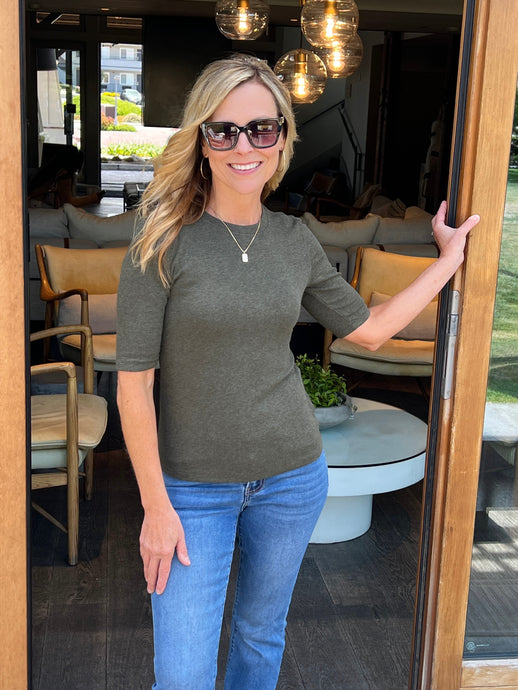 Above Board Sweater Top - Forest