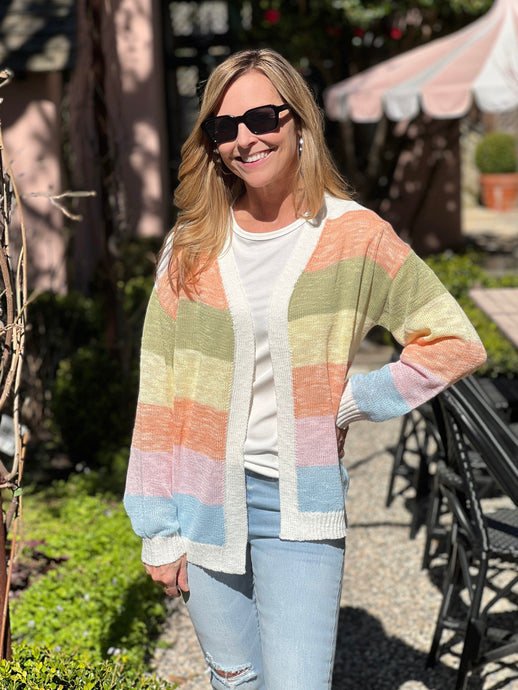 Rainbow Cardi Stripe Sweater