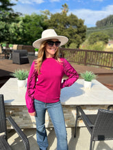 Have Mercy Ruffle Sweater - Magenta