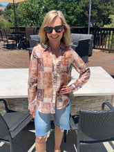 Patchwork Tan Printed Top