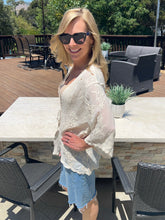 Boho Tie Front Embroidered Kimono