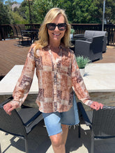 Patchwork Tan Printed Top